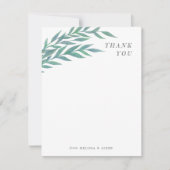 Blue Green Simple Branch Hartelijk dank Bedankkaart (Voorkant)