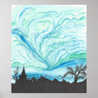 Blue Green Sky Poster