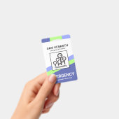 Blue Green Slanting Lines Medical Badge (Handheld)