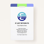 Blue Green Slanting Lines Medical Badge (Achterkant)