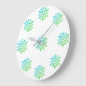 Blue Green Snowflake  Grote Klok (Hoek)