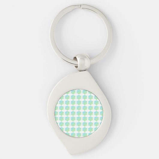 Blue Green Snowflakes Sleutelhanger (Voorkant)