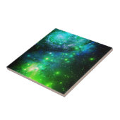 Blue Green Space Stars Galaxy Tegeltje (Zijkant)