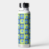 Blue Green Square Dot Geometric Pattern Cold-Hot Waterfles (Rechts)