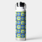 Blue Green Square Dot Geometric Pattern Cold-Hot Waterfles (Voorkant)