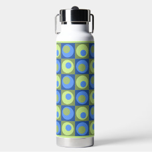 Blue Green Square Dot Geometric Pattern Cold-Hot Waterfles