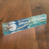 Blue Green Starfish Sand Dollar  Naambordje (Zijkant)