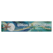 Blue Green Starfish Sand Dollar  Naambordje (Voorkant)