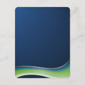 Blue Green Steel Wave Celebration Receptie Kaart (Achterkant)