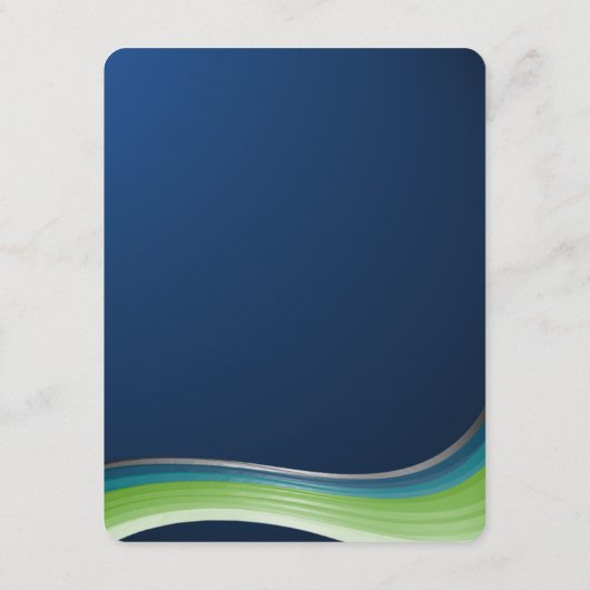 Blue Green Steel Wave Celebration Receptie Kaart (Achterkant)