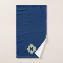 Blue Green Stripe Diamond Monogram