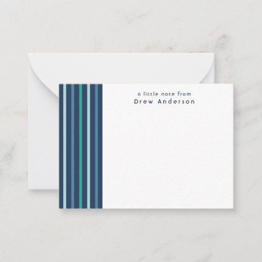 Blue Green Stripe, speciaal voor kinderen ontworpe Notitiekaartje (Voorkant)