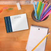 Blue Green Stripe, speciaal voor kinderen ontworpe Notitiekaartje