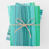 Blue Green Stripes Variety Pack van Inpakpapier Vel (In situ)