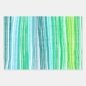Blue Green Stripes Variety Pack van Inpakpapier Vel (Voorkant 3)