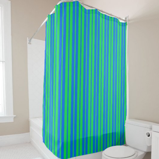 Blue Green Stylish Stripes Pattern Design  Douchegordijn