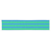 Blue Green Stylish Stripes Pattern Design Korte Tafelloper (Horizontaal)