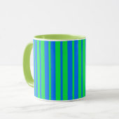 Blue Green Stylish Stripes Pattern Design  Mok (Voorkant links)