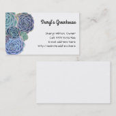 Blue Green Succulents Custom Sjabloon Visitekaartje (Voorkant / Achterkant)