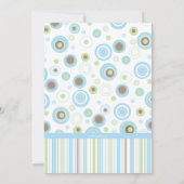Blue Green Sweet Baby Polka Dot Baptism Invite Kaart (Achterkant)