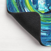 Blue Green Swirl Gel Mousepad Muismat (Hoek)