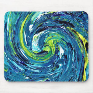 Blue Green Swirl Gel Mousepad Muismat