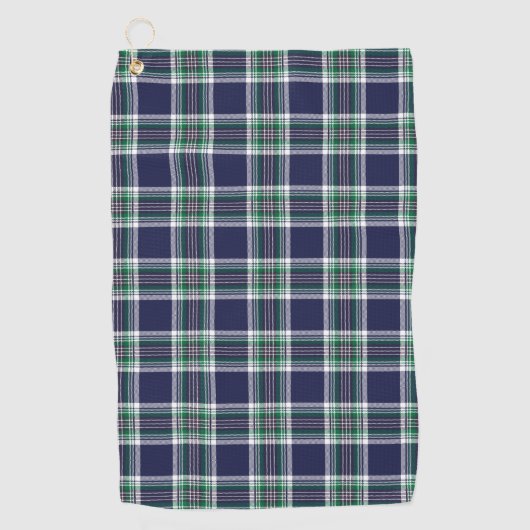 Blue Green Tartan Pattern Golfhanddoek (Voorkant)