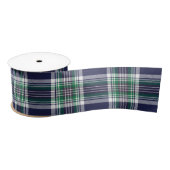 Blue Green Tartan Pattern Satijnen Lint (Spoel)