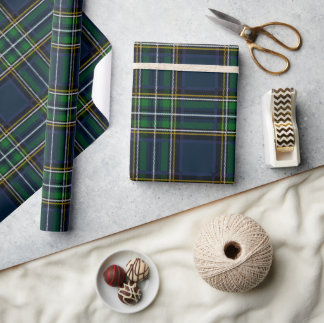 Blue Green Tartan Plaid Wrapping Paper Cadeaupapier