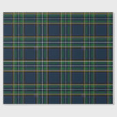 Blue Green Tartan Plaid Wrapping Paper Cadeaupapier (Vlak)