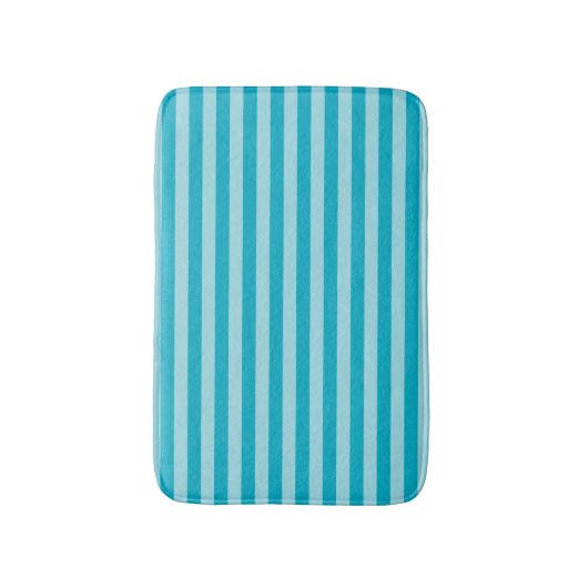 Blue Green, Teal Bath Mat Stripes (Voorkant Verticaal)