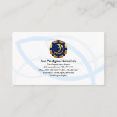 Blue Green Three Trinity Ichthus Fish Ministry Visitekaartje (Achterkant)