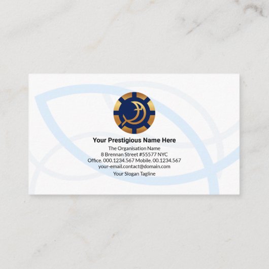 Blue Green Three Trinity Ichthus Fish Ministry Visitekaartje (Achterkant)