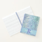 Blue Green Tiger Zebra Glitter Notitieboek (Binnen)
