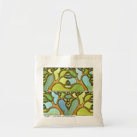 Blue Green Tree Art Bag Tote Bag (Voorkant)