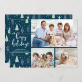 Blue Green Trees Script PRETTIGE FEESTDAGEN 3 Foto Feestdagenkaart (Voorkant / Achterkant)