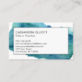 Blue Green Turquoise Abstracte Waterverf Washes Visitekaartje (Achterkant)