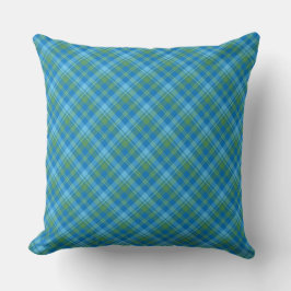 Blue, Green Turquoise Diagonal Pset Pattern Kussen