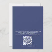 Blue Green Watercolor Elegant QR Code Wedding Kaart (Achterkant)