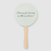 Blue & Green Watercolor Teddy Bear Baby Shower Handwaaier (Achterkant)