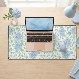 Blue Green Watercolor Wildflower Bureaumat