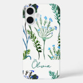Blue Green Watercolor Wildflower  Case-Mate iPhone Case (Achterkant)