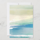 Blue Green Waterverf Ocean Wedding Rehearsal Kaart (Achterkant)