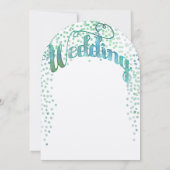 Blue Green Waterverf Typography Wedding Kaart (Achterkant)