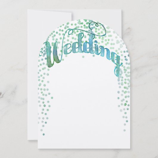 Blue Green Waterverf Typography Wedding Kaart (Achterkant)