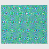 Blue Green Wave Modern Geometric Abstract Patroon Cadeaupapier (Vlak)