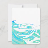 Blue & Green Wave  Wedding Invitation Kaart (Achterkant)