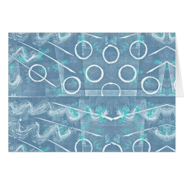 Blue Green White Abstract (Voorkant Horizontaal)