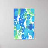 Blue Green White Abstract Canvas Afdruk (Voorkant)