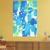 Blue Green White Abstract Canvas Afdruk (Insitu (Woonkamer))